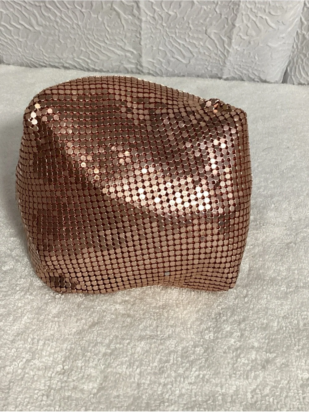 Kate Spade Evening Belle Night Owl Rose Gold Metallic Shoulder Bag